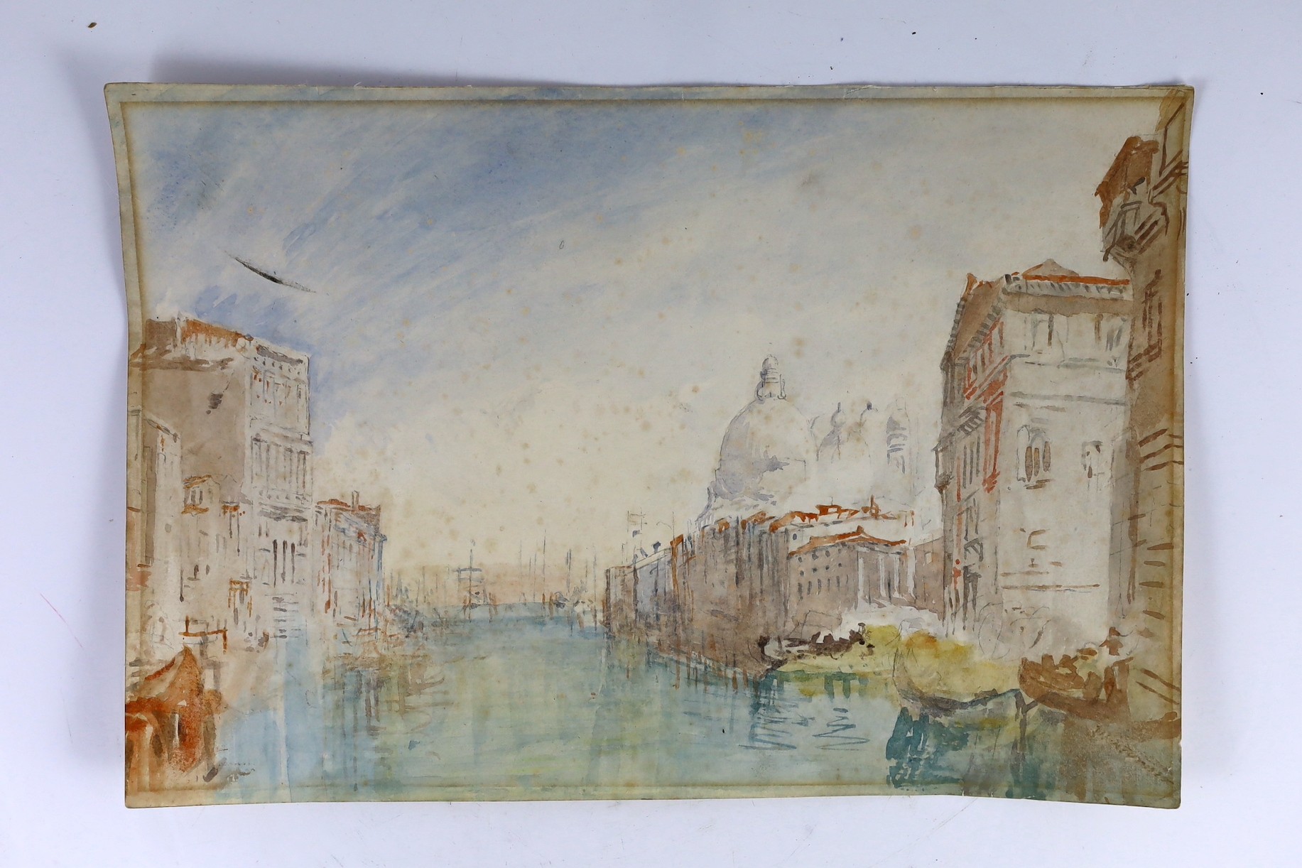 Follower of Joseph Mallord William Turner (British, 1775-1851), 'Grand Canal and Church of The Salute', watercolour, 21 x 31cm, unframed